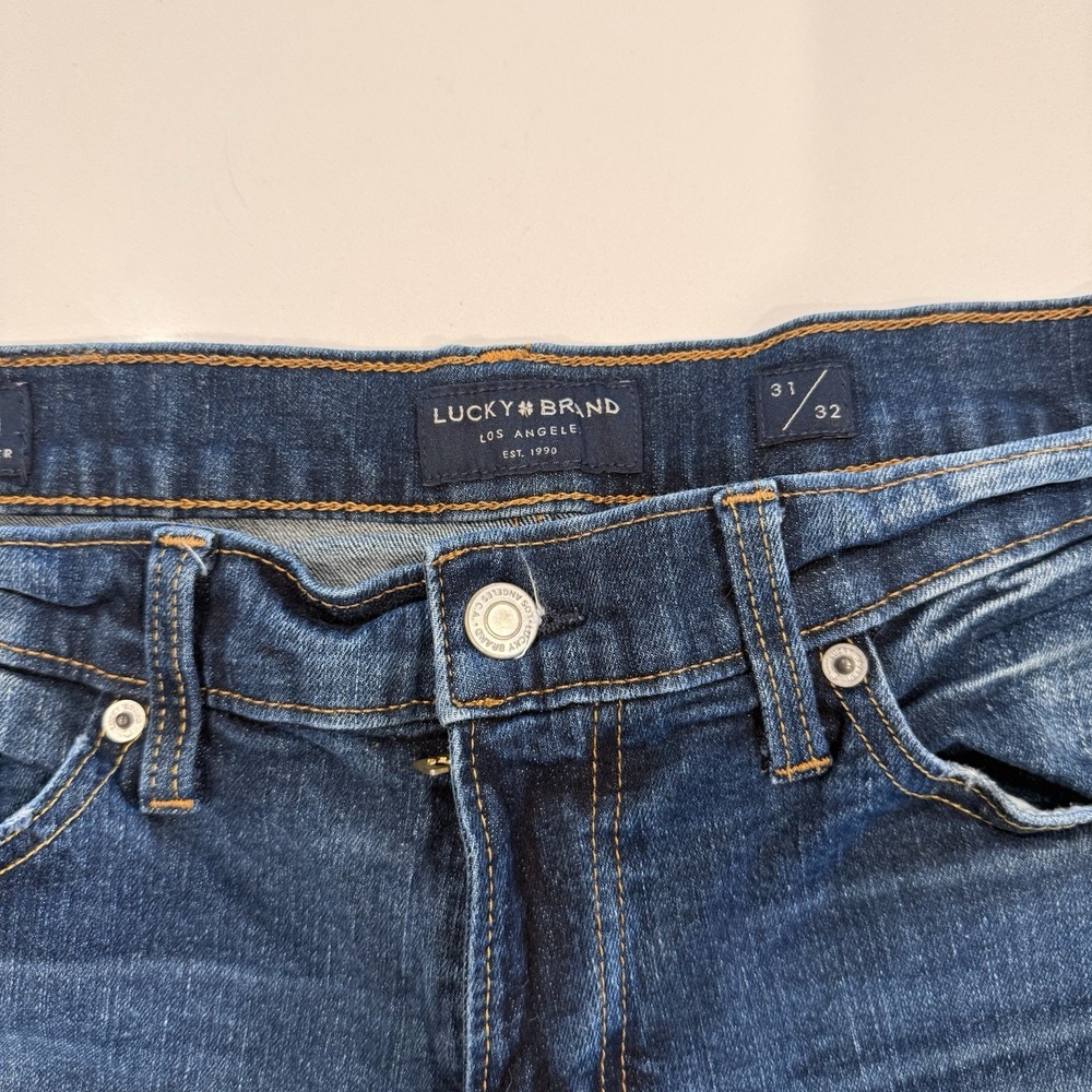Lucky Brand Jeans Mens 31x32 Blue 411 Athletic Taper Fit Stretch Denim Pants - Picture 3 of 13